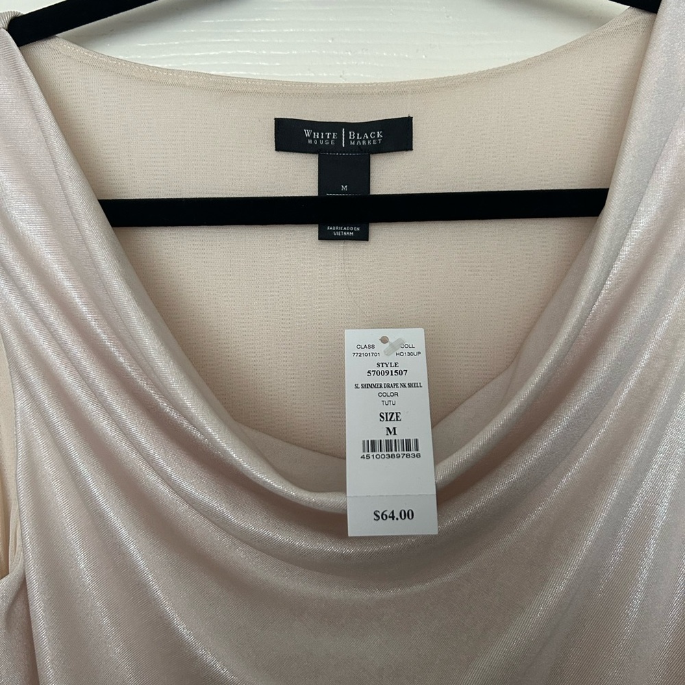 WHBM NWT sleeveless draped top color tutu size medium